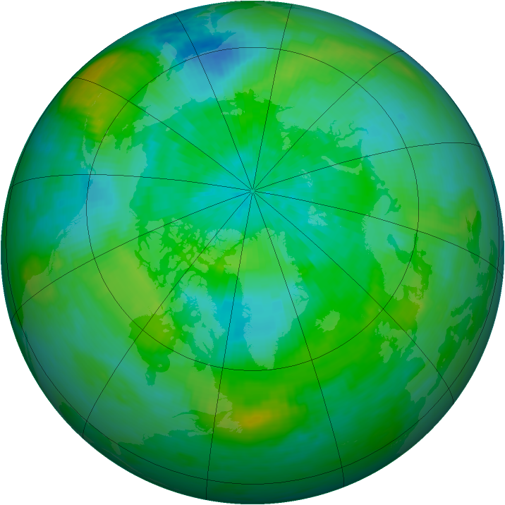 Arctic ozone map for 13 September 1980